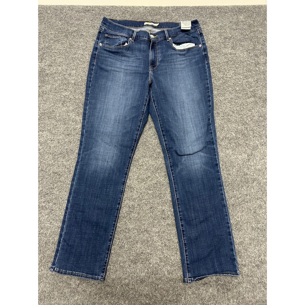 Levi's Jeans Womens Size 12 Blue Classic Straight Dark Wash Stretch Denim 94868